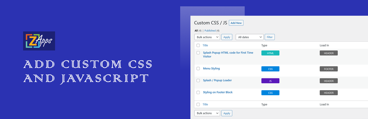 Custom Css Js Plugin Wordpress